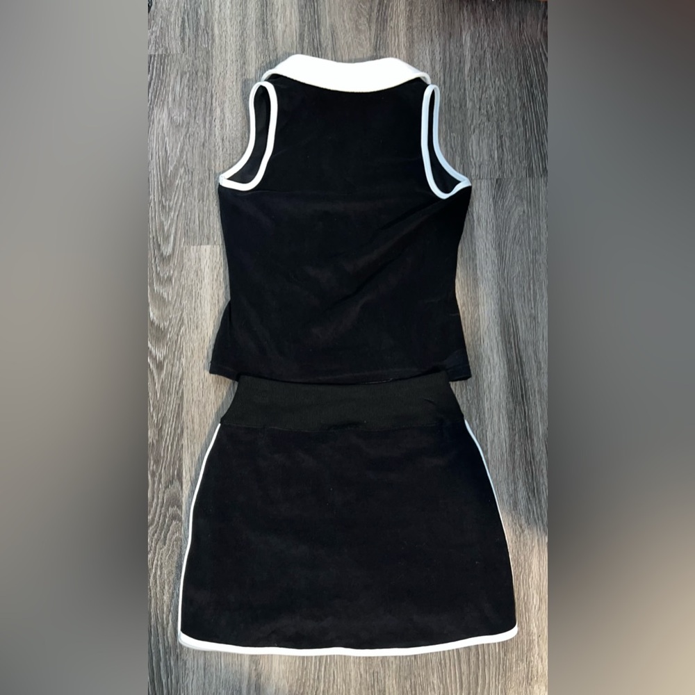 Vintage Boston Proper Black & White Matching Tennis Top and Skirt Set (XXS) - Picture 4 of 14